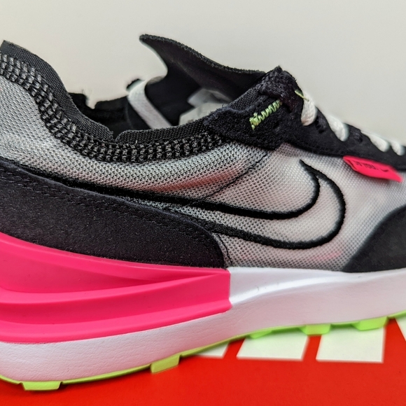 New With Box! Nike Waffle One SE Do You White/Black/Hyper Pink/Lime Glow Sz 6.5 - Picture 3 of 10